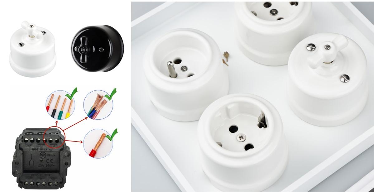 interruttori da parete rotativi vintage