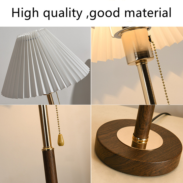 Lampada da tavolo pieghettata creativa semplice moderna lampada da letto romantica calda
