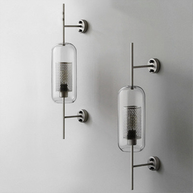 Decorativo semplice creativo creativo camera da letto muro moderni lampade a parete in vetro rustico