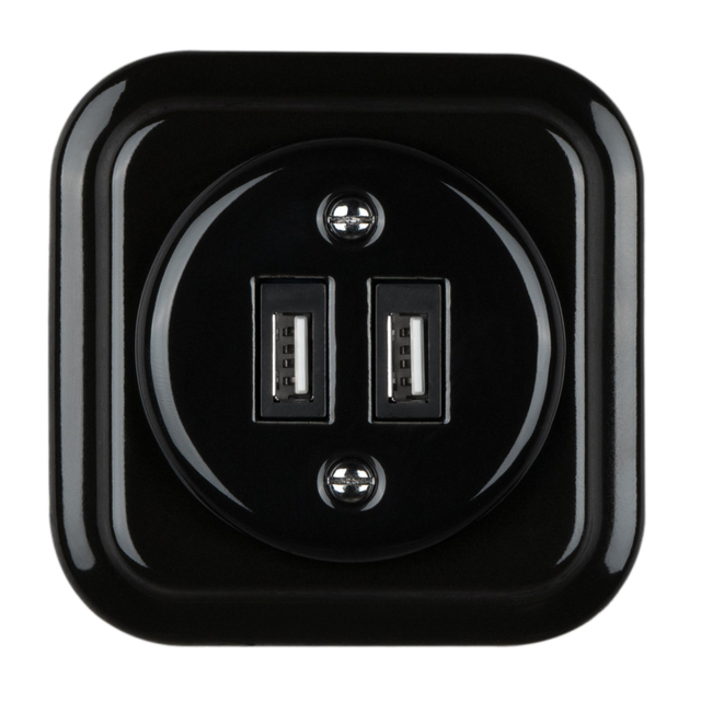 Porcelain Square 20W 5V-4A USB-A+USB-C di ricarica.