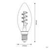 Lampadina LED Dorata Carbon Line Filamento Curvo a Spirale Candela C35 2,5W 136Lm E14 1800K Dimmerabile